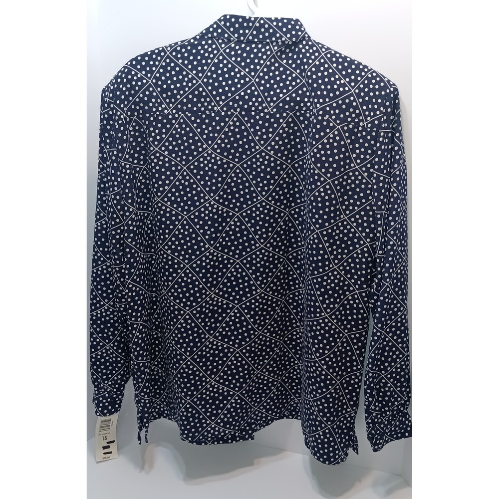 Vintage Alia Womens top shirt blouse 18 Long Sleeve 90s y2k geometric retro - Picture 2 of 8